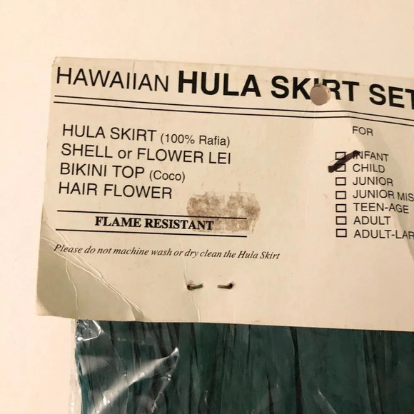 Hawaiin Hula Girl Costume With Raffia Skirt And Coconut Top Child Size Halloween - Picture 9 of 16